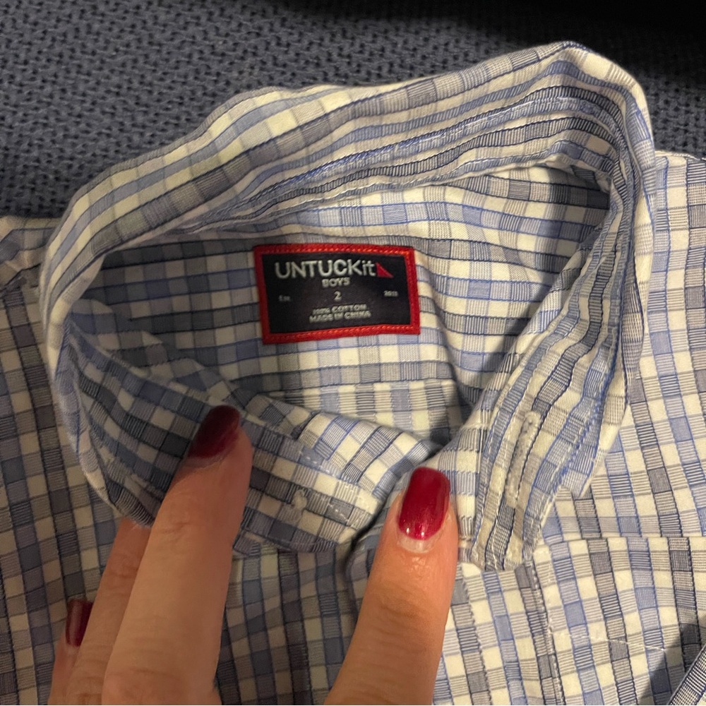 Toddler untuckit button up plaid shirt